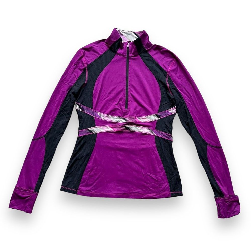 LULULEMON athletica size 10 purple 1/4 1/2 zip running pullover jacket top